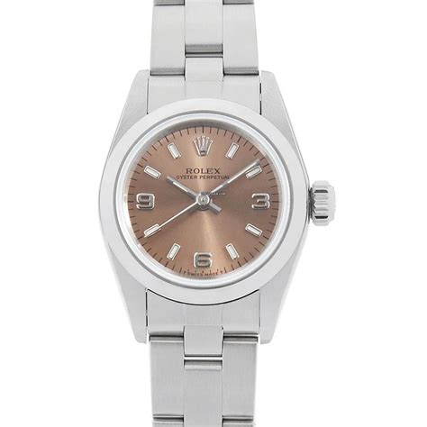 Rolex Oyster perpetual 67180 pink 369 white bar UNumber 